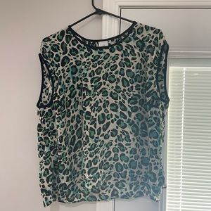 Cabi large leopard print top